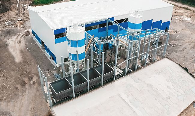 Бетонный завод SmartBeton 50 S под вибропресс QUNFENG QS 1200 - 1300/HESS GROUP Multimat RH 600