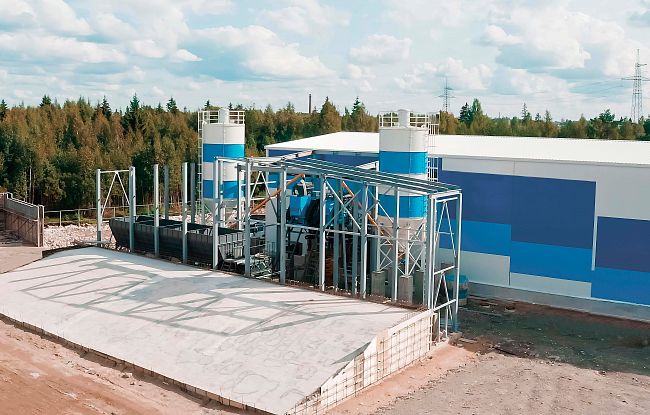 Бетонный завод SmartBeton 50 S под вибропресс QUNFENG QS 1200 - 1300/HESS GROUP Multimat RH 600